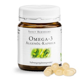 Sanct Bernhard Omega-3 Algae Oil Capsules | Vegan | 650 mg Vegetable Omega 3 Oil | 60 Capsules