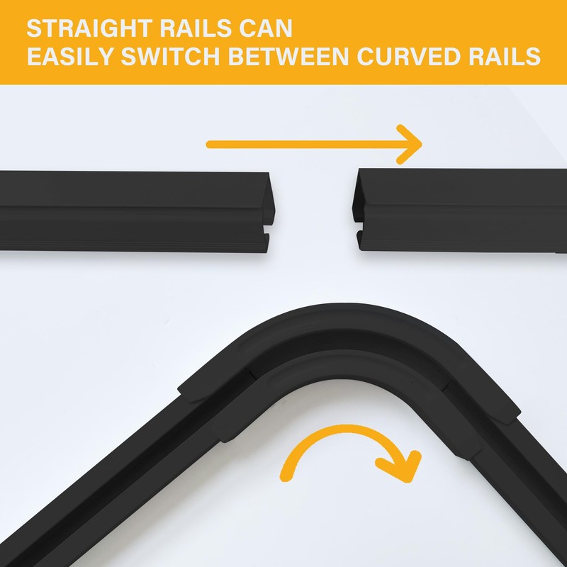 Hoeflife 90° Curved Connectors for Ceiling Curtain Track, Ceiling Track