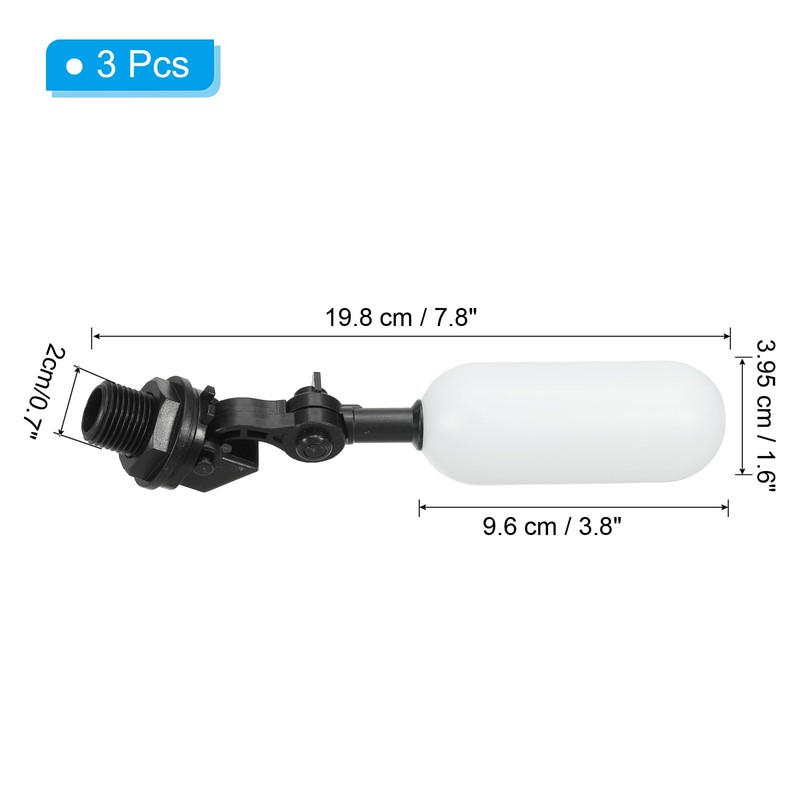 PATIKIL Float Valve 3pcs Plastic Water Tank Float Ball Valve