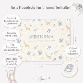 mintkind® "Meine Schulfreunde" Friendship Book School Girls and Boys Nature Design Friendship Book Primary School My Friends Book Gift for School School Friends Book to Fill In