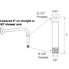 TRUSTMI Shower Head Extension Arm 4 Inch High Flow Stainless