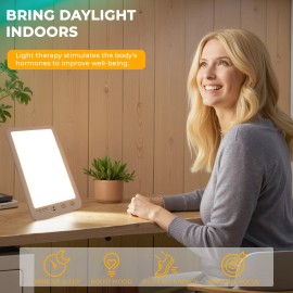 YEVYO 10,000 Lux Light Therapy Lamp with 3 Timing & Mode Happy Lamp for Home