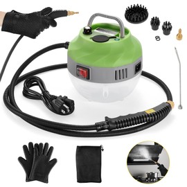 Dyna-Living Steam Cleaner 2500W Steamer for Cleaning with 1400ml Water Tank Steam Cleaner Handheld for Home Use, High-Pressure Steamer Cleaner for Car, Portable Car Steamer for Auto Detailing, Green