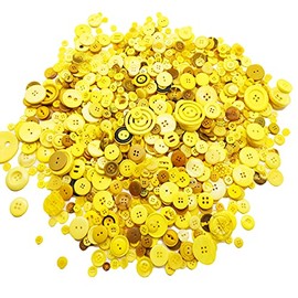 Botones para manualidades, botones a granel, botones surtidos para manualidades, costura, decoraciones (amarillo)