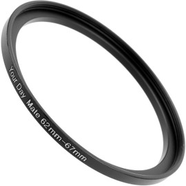 Step Up Ring, 1 Piece, Diameter 62 to 67 mm Diameter, Ultra Slim Design, Aluminium Bezel for Diameter 62 mm Lens and Diameter 67 mm Filter, Adapter Ring, Filter Adapter Stepup Camera, Step-Up Lens