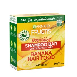 Garnier Fructis, Solid Shampoo, Cleansing And Nourishing, Banana Hair Food 2in1 Shampoo Bar, 60g