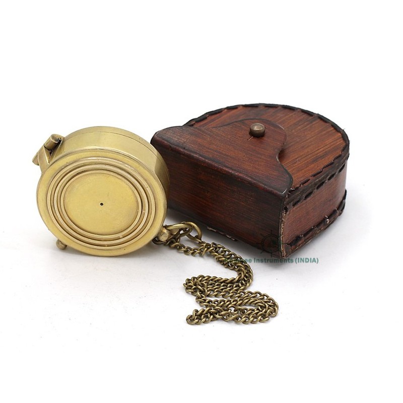 RII Pocket Brass Compass, Nautical Navy Compass for Camping, Travelling,