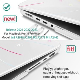 May Chen Case for M4 MacBook Pro 14 inch Case A3112 A3401 Max A3185, M3 A2918 A2992, M2 A2779 M1 A2442, 2024 2023 2022 2021 Release, Plastic Hard Shell with Keyboard Cover, Star Butterfly