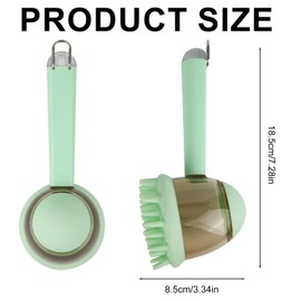 Pet Bath Brush with Soap Dispenser, 3-in-1 Dog & Cat Grooming Shampoo Brush for Bathing, Massaging & Deshedding Pet Shower Scrubber for Daily Cleaning (Green)