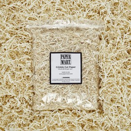 Paper Mart Ivory Crinkle Cut Paper for Gift Box (1/2 lb), Crinkle Cut Paper Shred Filler, Shredded Paper for Gift Box, Ivory Basket Filler Paper Shred (1/2 lb), Ivory Paper Box Filler, Basket Shred
