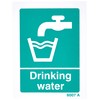 Caledonia Signs 16007A "Drinking Water" Sign, Rigid Plastic,White, 100 mm