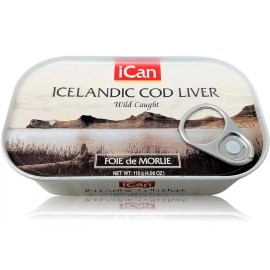 ICAN Icelandic Cod Liver Wild Caught (4.06 oz) Pack Of 12 Case No Smoked Exp2028