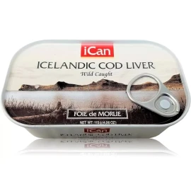 ICAN Icelandic Cod Liver Wild Caught (4.06 oz) Pack Of 12 Case No Smoked Exp2028