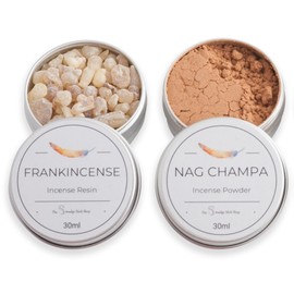 Fresh Incense Tin Kit Collection of 2 in 30ml Tins (Frankincense and Nag Champa)