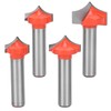 4Pcs Woodworking Router Bits Set 8 Shank SharpenNosed Engraving Machines