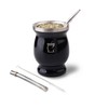 BARGRIN Argentine Matte Black Yerba Set with 2 Stainless Steel