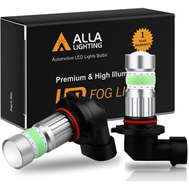 Alla Lighting 9145 9140 H10 LED Fog Lights Bulbs, 8000K Ice Blue 2800 Lumens Xtreme Super Bright COB-72 SMD 12V DRL Replacement