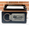 Unbranded Mclaren Keychain, PU Leather Gray and Black Laser Engraved