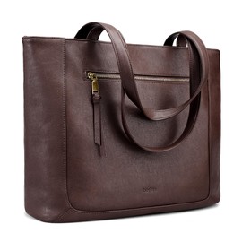 befen Genuine Leather Tote Bags for Women Large Leather Purse for Work Tote Bag with Laptop Compartment (Coffee)