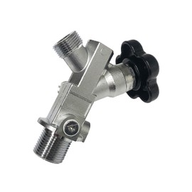 HIGH FLOW Nitrous Oxide Bottle Valve for 10 lb, 15 lb, 20 lb Nitrous Racing Cylinders with CGA 660 large orifice ANGLED outlet and Pressure Ports and NHRA Racer Safety Device