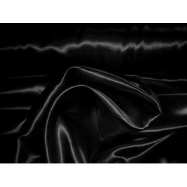 Satin Fabric Sold by the Metre 150 cm Wide for Decoration, Crafts (Black)