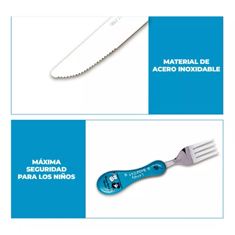 EGTMA Set De Cubiertos De Acero Inoxidable Ideal Para Niños