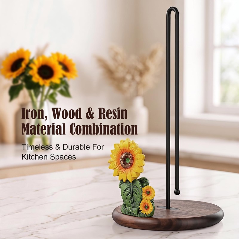 Sunflower Paper Towel Holder,Resin Sunflower Kitchen Decor