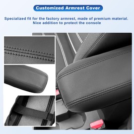 CDEFG Central Armrest Armrest Cover Compatible with Dacia Sandero 3 / Sandero Stepway III/Jogger 2021-2023 2024 2025 Centre Armrest Armrest Lid Cover Scratch Protection Centre Console Faux Leather