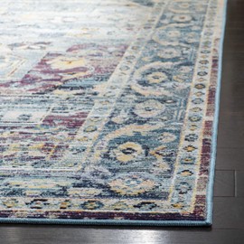 Safavieh Crystal Collection CRS503D Teal and Purple Distressed Area Rug (6'7" x 9'2")