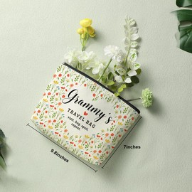 Grammy's Travel Bag Mothers Day Makeup Bag Grandma Gifts Grandma Birthday Gifts Funny Coloful Floral Cosmetic Bag for Women Nana Gigi Mimi Nanny Granny Mom Chirstmas Appreciation Retirement Gifts