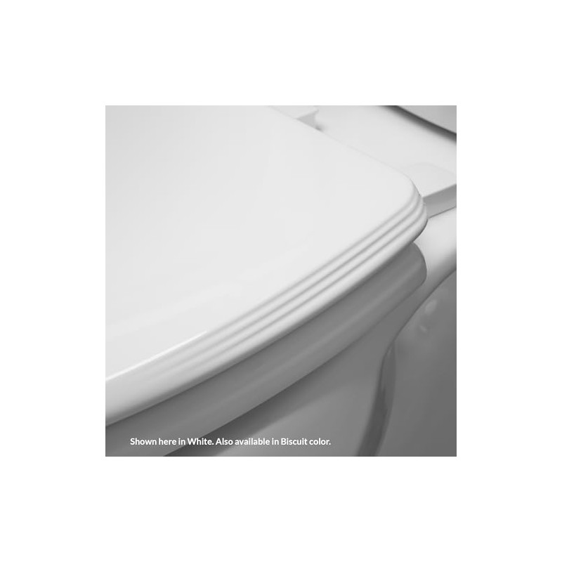 Bemis Ashland Modern Wood Toilet Seat with Decorative Edge, Slow