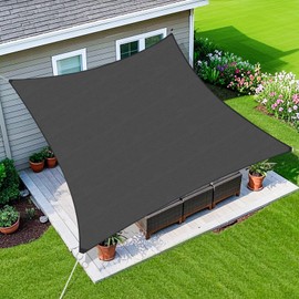 Amagenix Sun Shade Sail 7X14 Curved Edge Outdoor Shade Canopy Dark Grey Breathable 95% UV Block Shade Cloth for Patio Garden Backyard (We Make Custom Size)