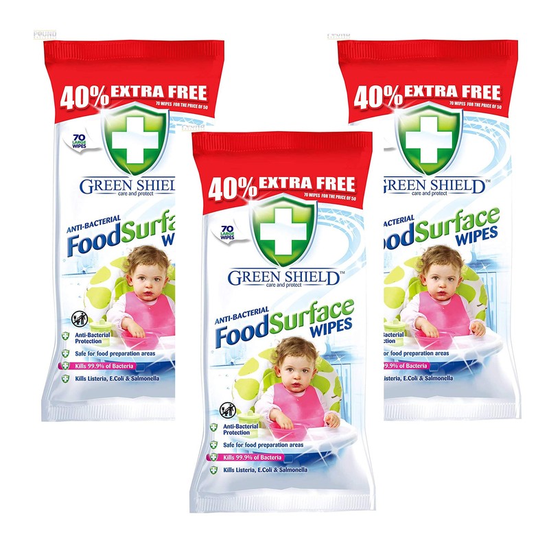 100 Extra Large Anti-Bacterial Food Surface Wipes /2 Packs 50