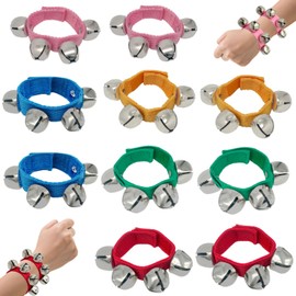 10Pcs Baby Bells, Multicolor Musical Rhythm Toys,Nylon Band Wrist Bell Ankle Bells Foot Bell Instrument for Kids Baby Adult Best Holiday Birthday Party Gifts
