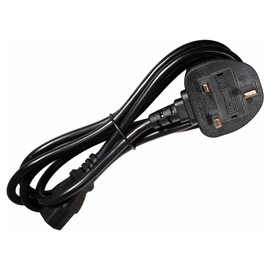 JD Brands 1 Metre UK Power Cable – IEC C13 to BS1363 Kettle Lead Power Cord (3 Foot, Black) | Mains Power Cable for PCs, Monitors, Printers & More