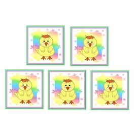 Chick Easter Card Making Toppers in Pastel Rainbow Shades x 5