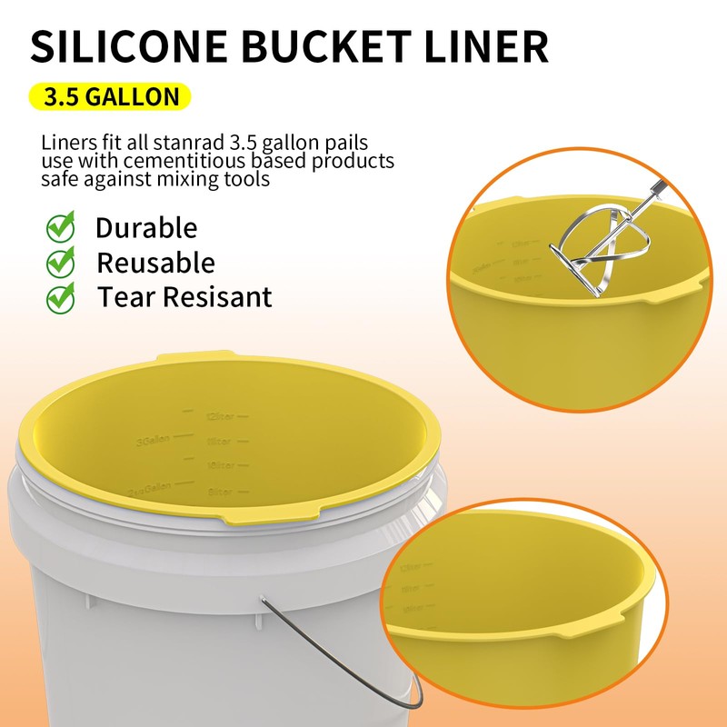 Dxmnoly 3.5 Gallon Silicone Bucket Liner - Reusable Mixing Liner