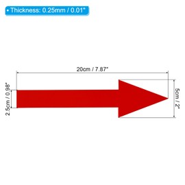 PATIKIL 8"x2" Arrow Sticker, 10 Pack PVC Removable Self Adhesive Waterproof Floor Decal Wall Marking Arrow Sign for Road Instructions, Red