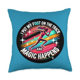 Track And Field Athlete Sports Long Jump Sprints Marathon Throw Pillow