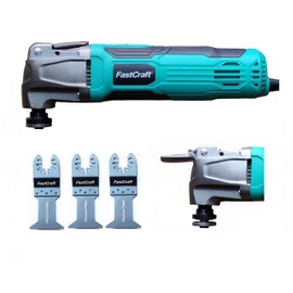 Oscillating Tool PRO Model 86225-1 (5.0A PEAK POWER Rated 2.4A/Keyless/6 Speeds/3-4 Angle Cut) - Stands Up to Any High End BULK Packaging [No Box] + 3 E-Cut Blades