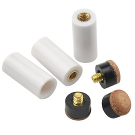 BGTXINGI 15 Set (30 Pieces) Billiard Cue Pure White Ferrules with Super Cue Screw-On Interchangeable Tips Billiard Accessories Spare Parts Stick Repair Tool Set (12 mm Brown Tip Set)