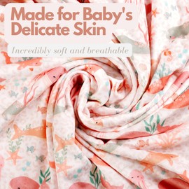 Vollmic Baby Mink Blankets Newborn Gifts Holiday Essentials for Unisex Soft Plush Blanket with Dotted Backing 75x100cm (Fish)