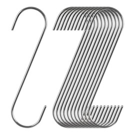 Paquete de 12 cortinas de ducha extragrandes de 7 pulgadas, ganchos en S de acero inoxidable para colgar resistentes (7 pulgadas/12 unidades)