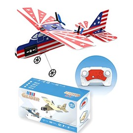ANTSIR RC Plane, 2. 4Ghz Remote Control Airplane with Gyro Stabilizer/LED Light/Indoor Outdoor Model/Rechargeable Battery Easy to Fly RC Glider Toy for Kids Boy Girl Beginners (Red-Monoplane)