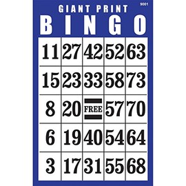 MaxiAids Giant Print Bingo Card- Blue