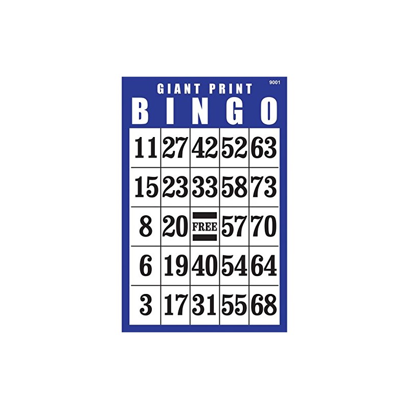 MaxiAids Giant Print Bingo Card- Blue