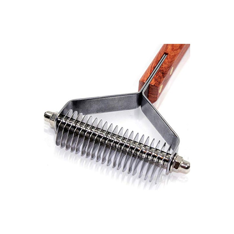 Extra Wide Undercoat Rake for Dogs, Cats - 20 Blade