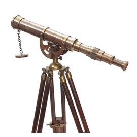 Decorative Brass Harbor Master Spyglass Telescope on Tripod – Vintage Maritime Nautical Scope for Table Office Home Decor & Collectible Navigation Gift