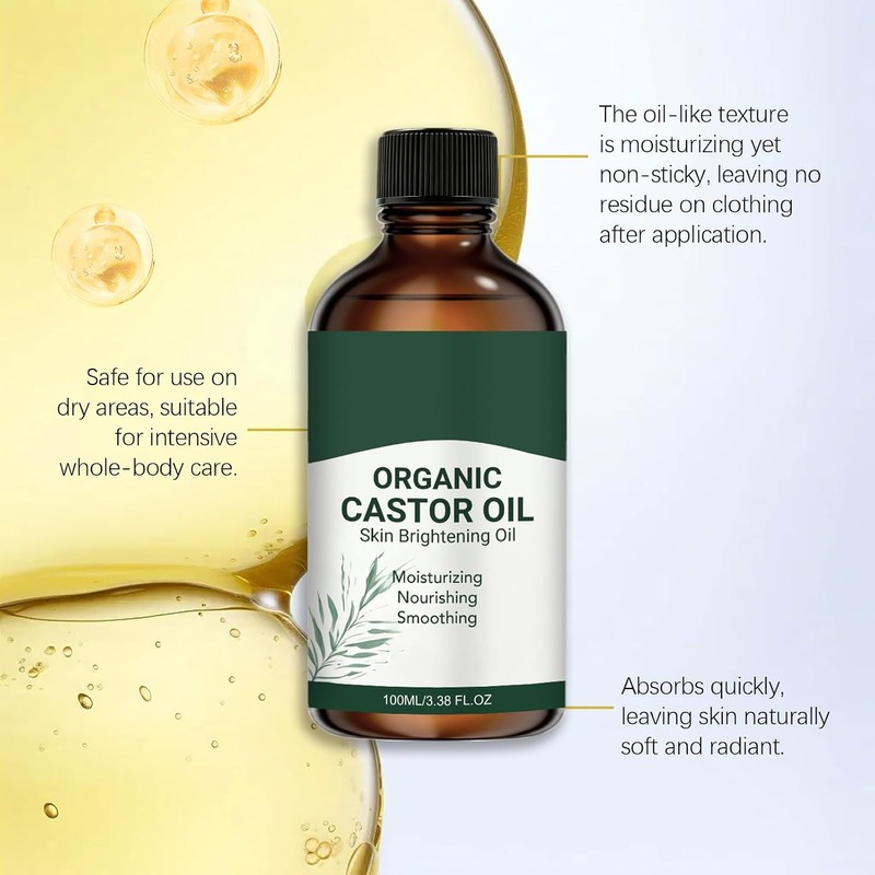 Aceite de ricino orgánico prensado en frío (2PCS)