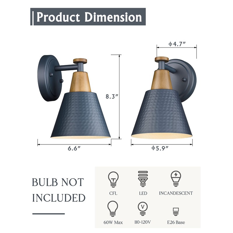 FEMILA Modern Wall Sconces Set of 2, 1-Light Wall Lighting